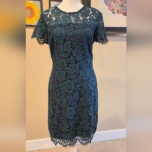 Banana Republic Factory Lace Midi Dress in Teal